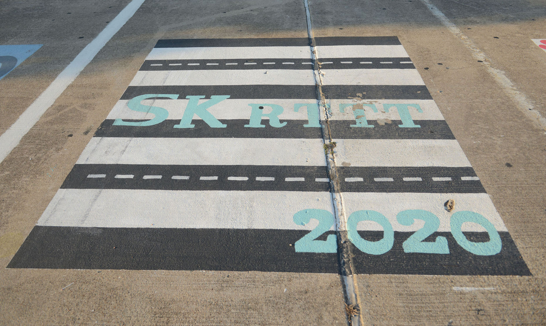 A&M Consolidated HS painted parking spots